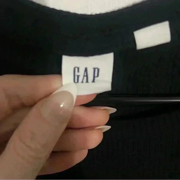 GAP Black Midi Short Sleeve Dress | Ribbed | Basic Classic Workwear | Size XS - Picture 3 of 4